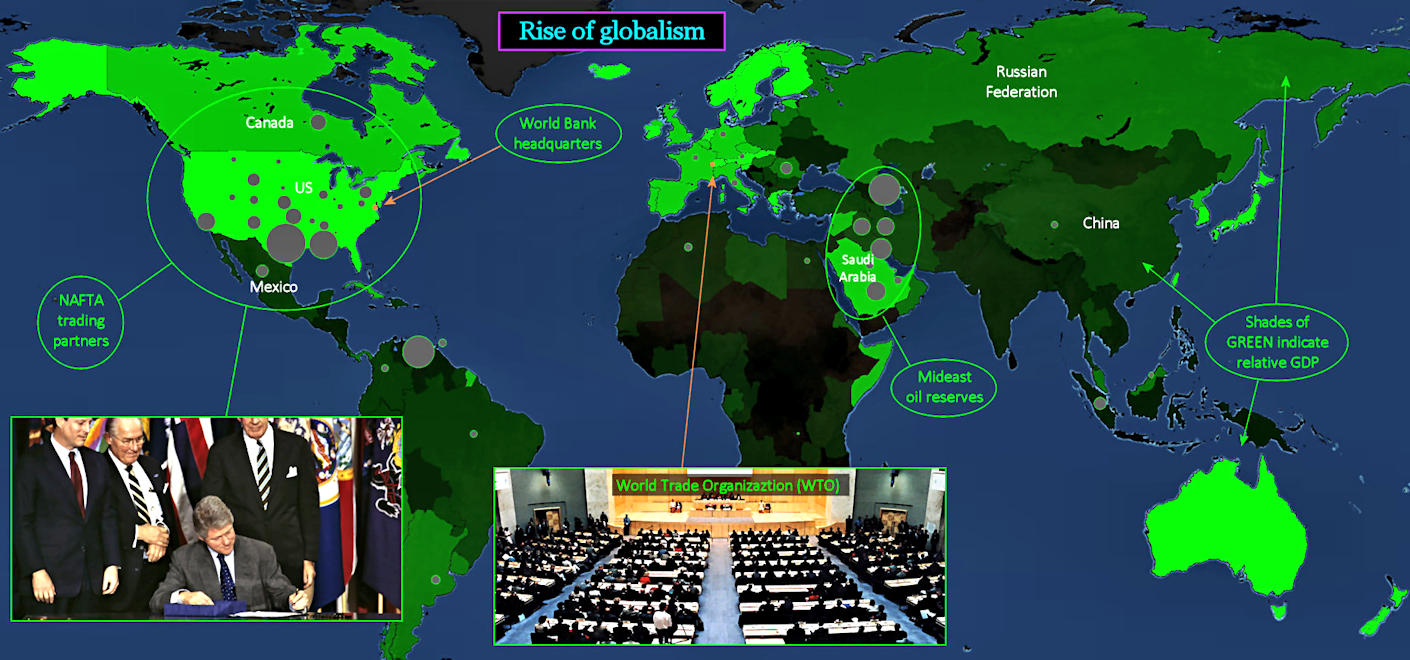 Globalists in Control, 1990s map